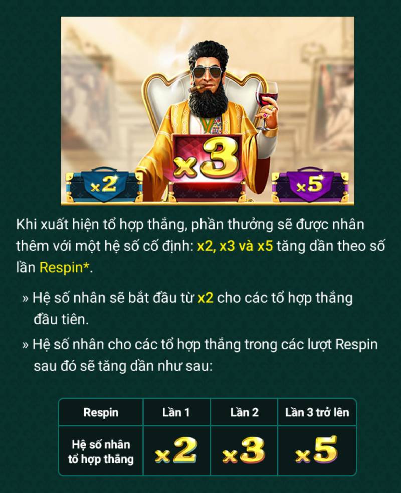 Kẻ Độc Tài Tipclub - Cỗ Máy Cá Cược Bùng Nổ Phần Thưởng 3 Hệ số nhân – respin multiplier