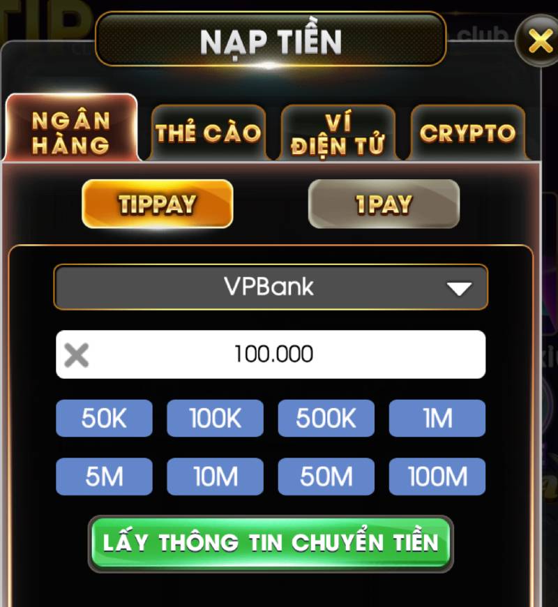 Nạp qua Ngân Hàng