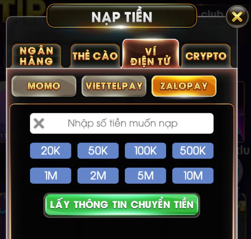 Nạp qua Ví Điện Tử