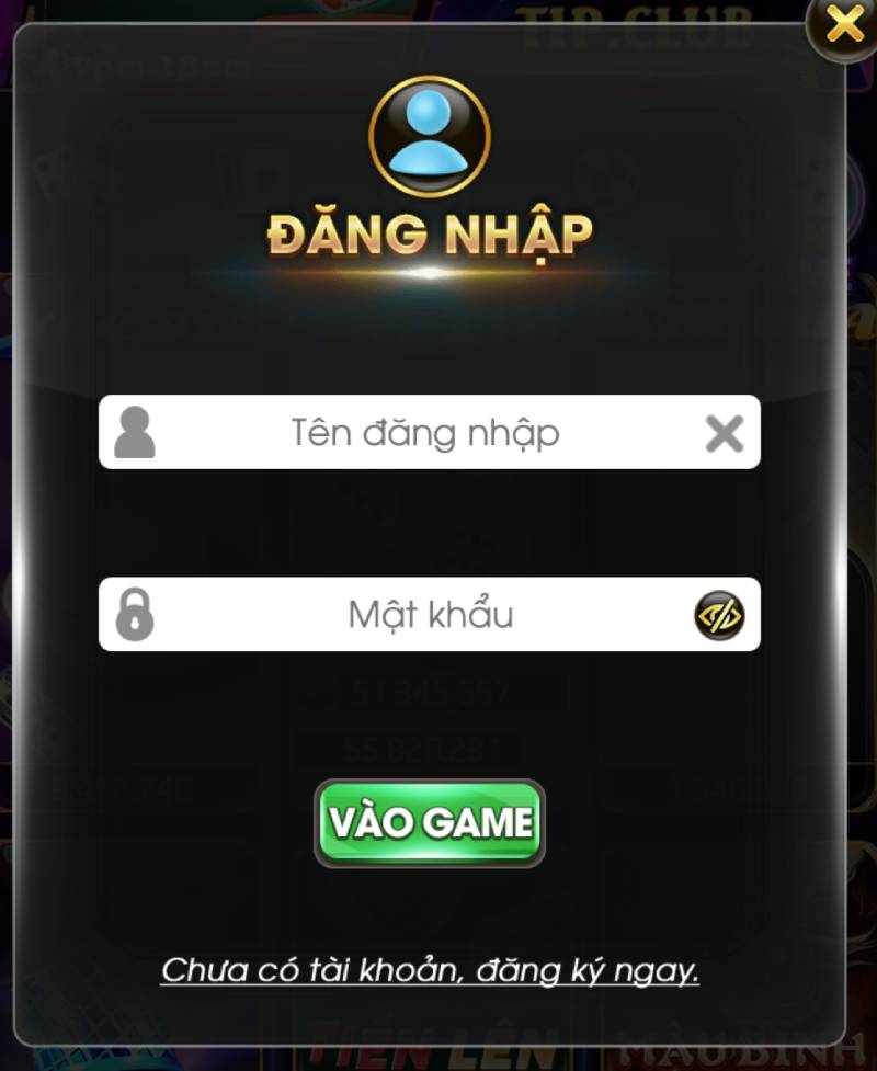 Nhập thông tin tài khoản