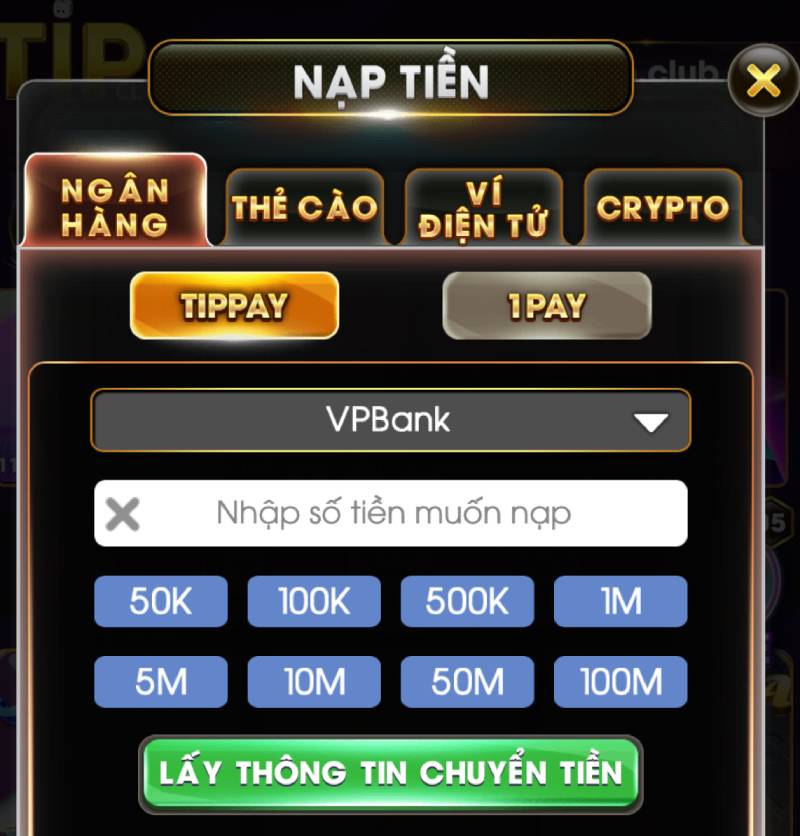 Quy trình nạp và rút tiền nhanh chóng