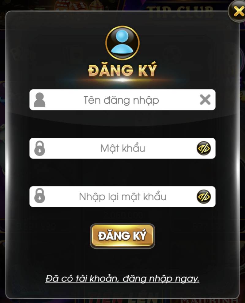 Hướng Dẫn Đăng Ký TipClub - Trải Nghiệm Game Đổi Thưởng Dễ Dàng 4 dien thong tin tao tai khoan